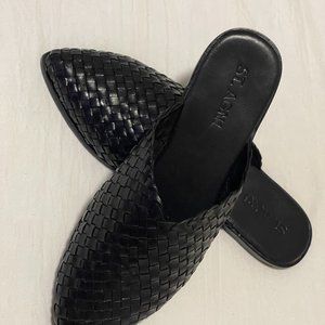 St. Agni Shoes | Like New | St Agni Leather Caio Woven Mules | Sz 39 | Black